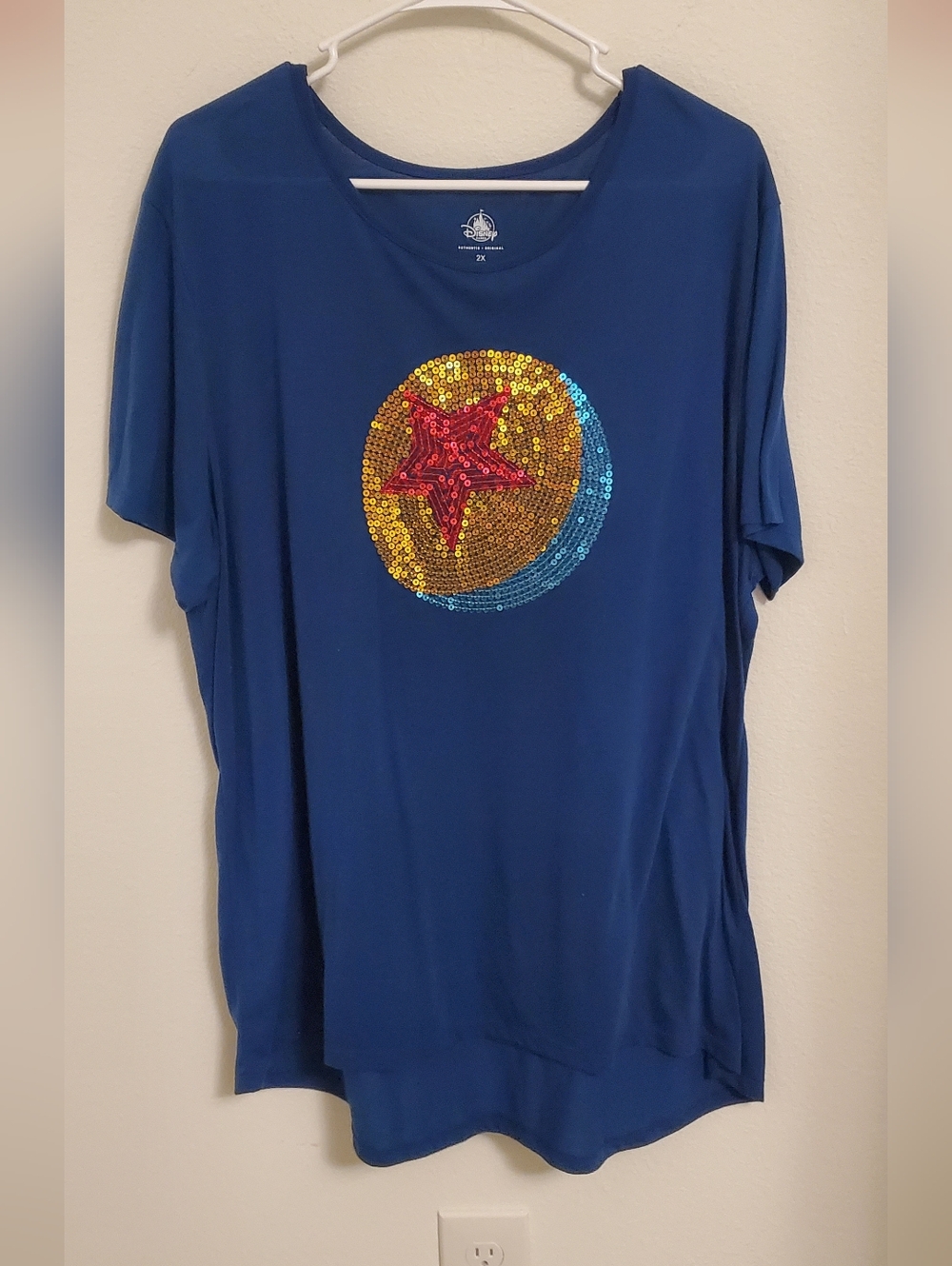 Disney Parks Pixar Navy Sequin Pixar Ball Tunic Tee Size 2X